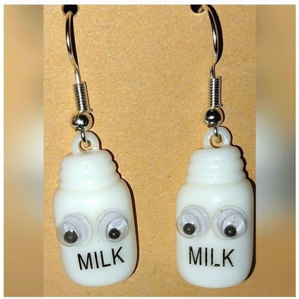 Handmade Super cute milk earrings